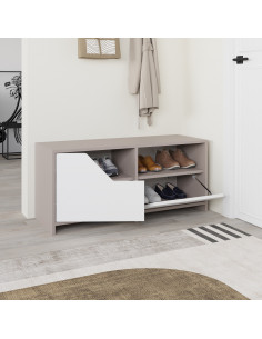 Batų dėžė MAK476 balta/mokka 2