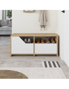 Batų dėžė MAK476 balta/ąžuolas 2