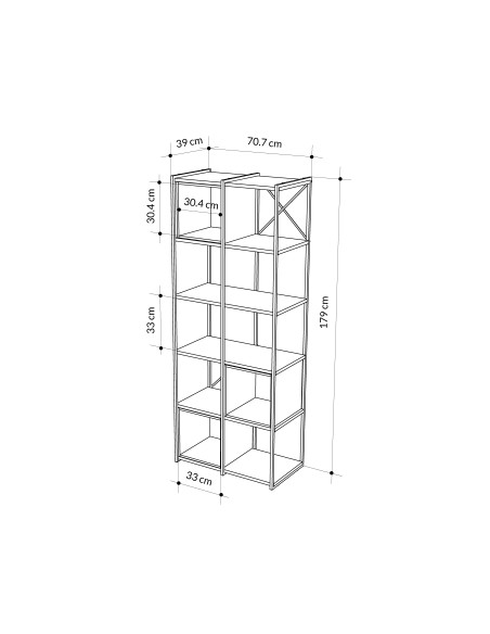Lentyna MKT681 ąžuolas/juoda