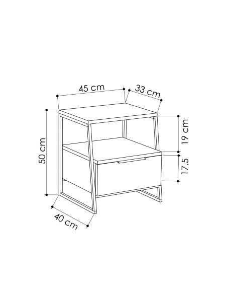 Naktinė spintelė MSH945 ąžuolas Naktinė spintelė MSH945 ąžuolas