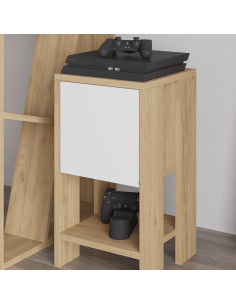 Naktinė spintelė MKO163 balta/ąžuolas 2