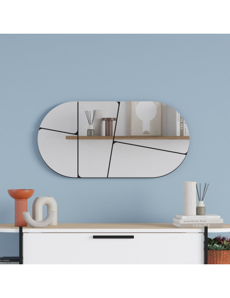 Pakabinamas veidrodis MDKT074 juodas