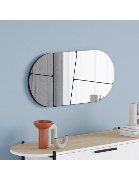 Pakabinamas veidrodis MDKT074 juodas