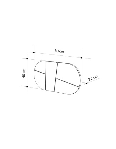 Pakabinamas veidrodis MDKT074 juodas