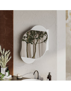 Pakabinamas veidrodis spintelė MDO243 balta 2