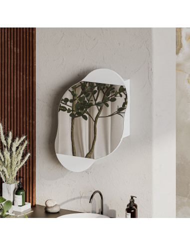 Pakabinamas veidrodis spintelė MDO243 balta