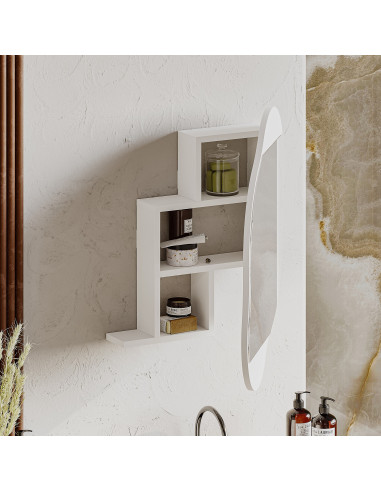 Pakabinamas veidrodis spintelė MDO243 balta