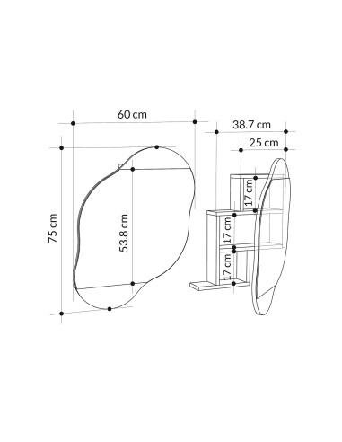 Pakabinamas veidrodis spintelė MDO243 balta