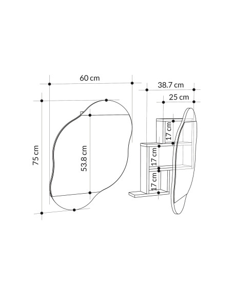 Pakabinamas veidrodis spintelė MDO243 balta