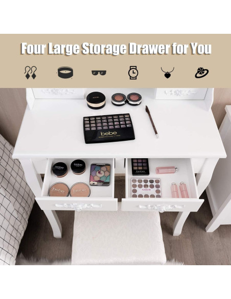 Kosmetinis staliukas su  apšvietimu KS136LED-B