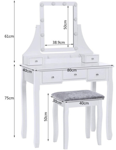 VG Line - Kosmetinis staliukas su apšvietimu
