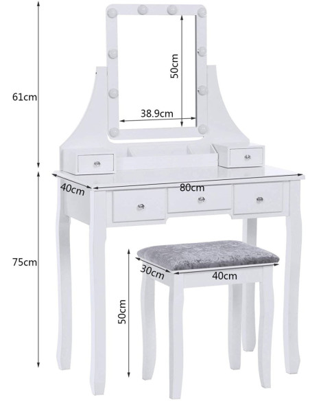 VG Line - Kosmetinis staliukas su apšvietimu