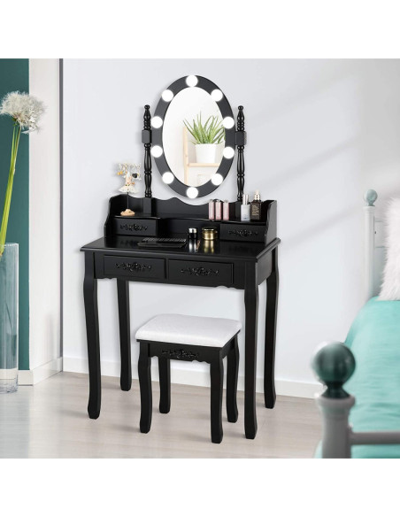 Kosmetinis staliukas su apšvietimu