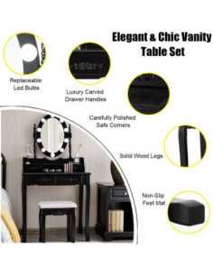 Kosmetinis staliukas su apšvietimu 2