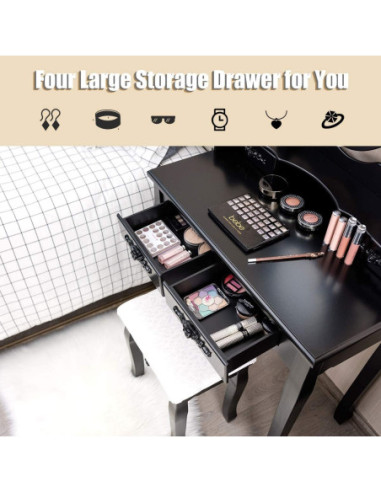 Kosmetinis staliukas su apšvietimu