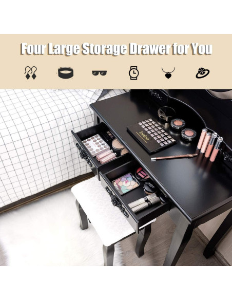 Kosmetinis staliukas su apšvietimu