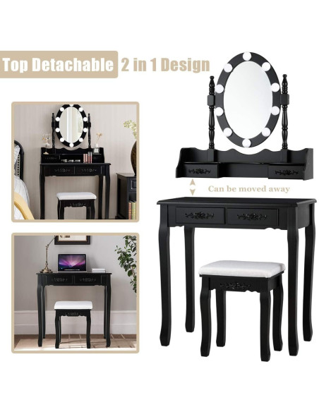 Kosmetinis staliukas su apšvietimu