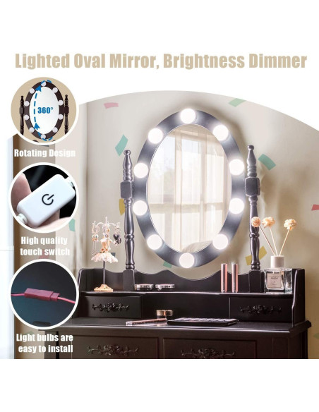 Kosmetinis staliukas su  apšvietimu KS136LED-S