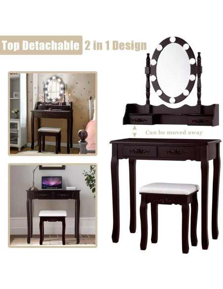 Kosmetinis staliukas su  apšvietimu KS136LED-S