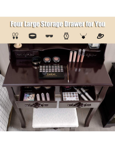 Kosmetinis staliukas su  apšvietimu KS136LED-S