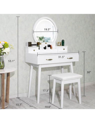 VG Line - Kosmetinis staliukas su apšvietimu