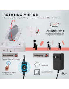 VG Line - Kosmetinis staliukas su apšvietimu 2