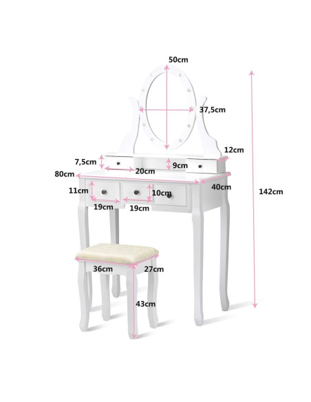 VG Line - Kosmetinis staliukas su apšvietimu