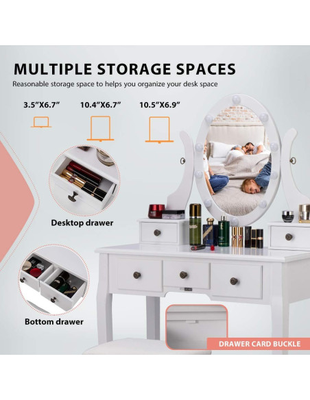 VG Line - Kosmetinis staliukas su apšvietimu