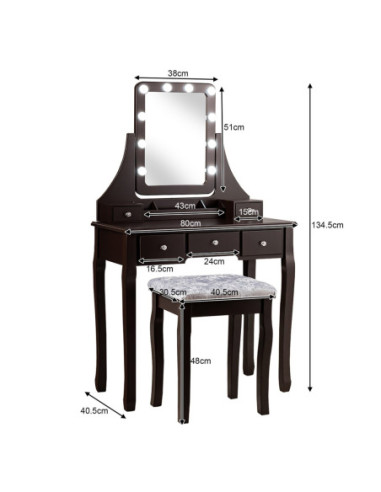 VG Line - Kosmetinis staliukas su apšvietimu