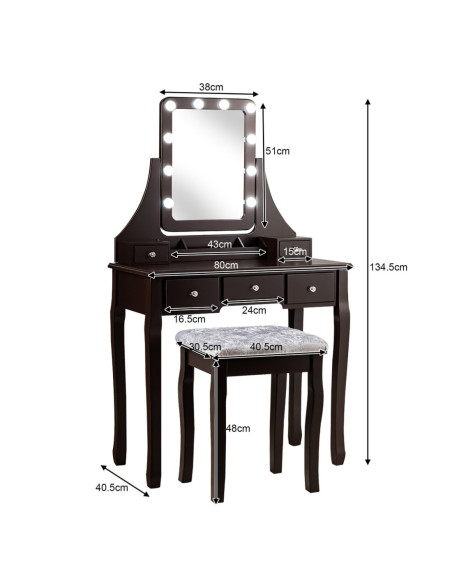 VG Line - Kosmetinis staliukas su apšvietimu