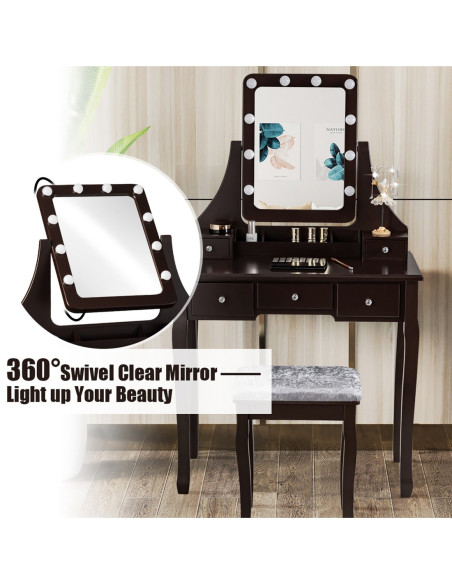 VG Line - Kosmetinis staliukas su apšvietimu