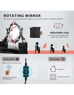 VG Line - Kosmetinis staliukas su apšvietimu 2