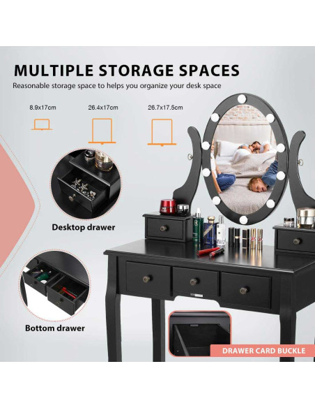 VG Line - Kosmetinis staliukas su apšvietimu