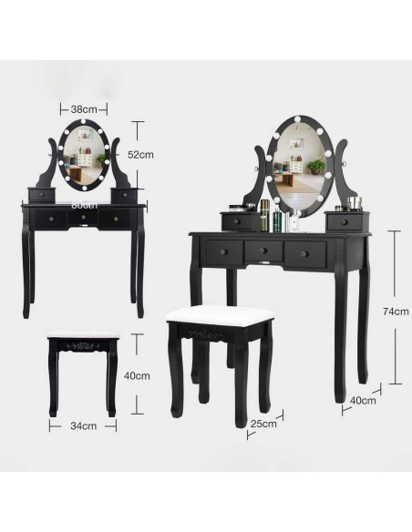 VG Line - Kosmetinis staliukas su apšvietimu